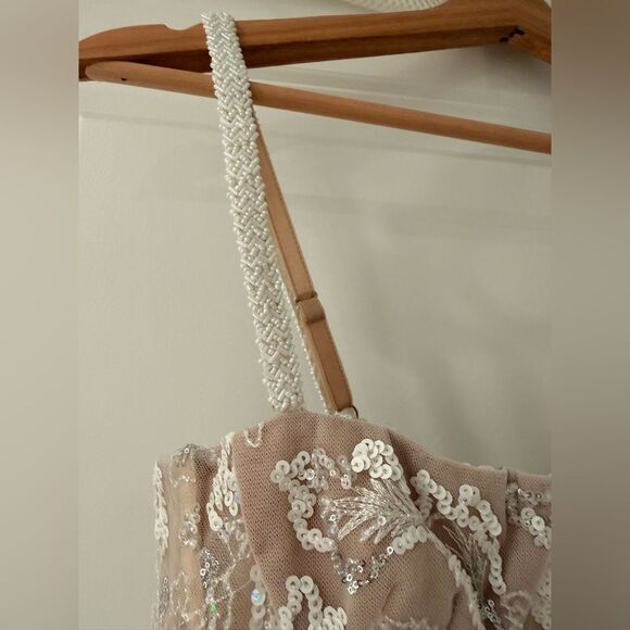 NWOT Bronx and Banco Midnight Bridal Sequin Mini Dress in White - Picture 8 of 15